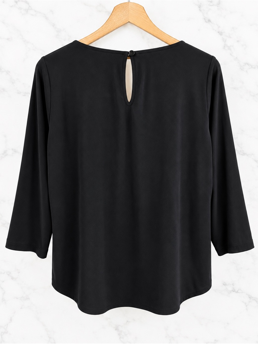 Talbots Black Tie-Front Blouse - Picture 4 of 6